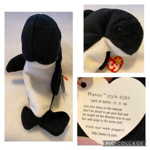 Set of 5 Beanie Babies from 1995, 1996, 1997 and 1998 with original hang tags